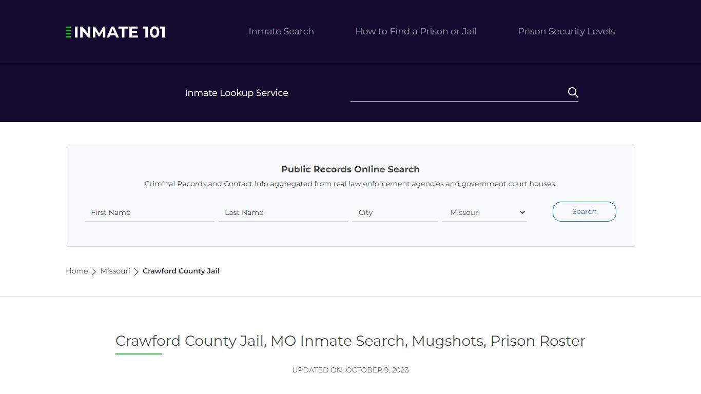 Crawford County Jail, MO Inmate Search, Mugshots, Prison Roster