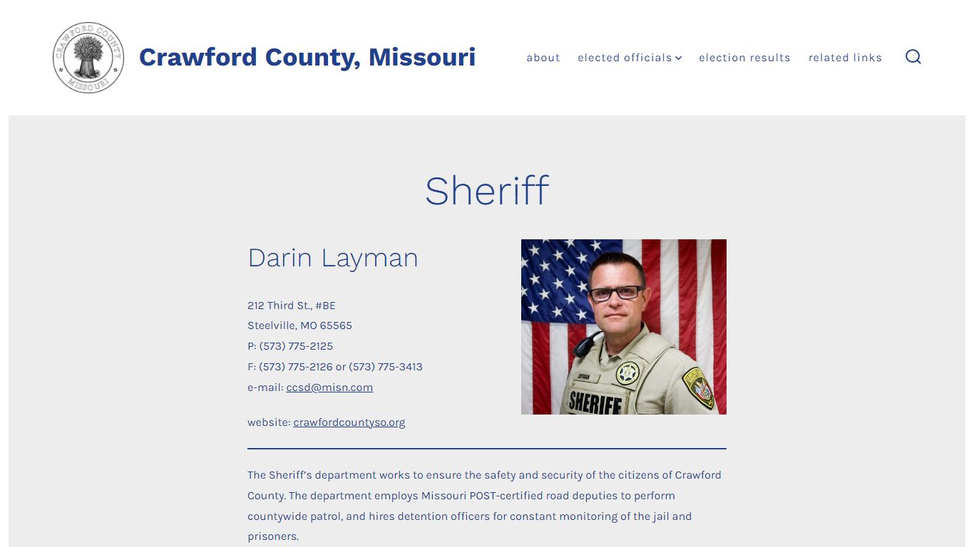 Sheriff - Crawford County, Missouri
