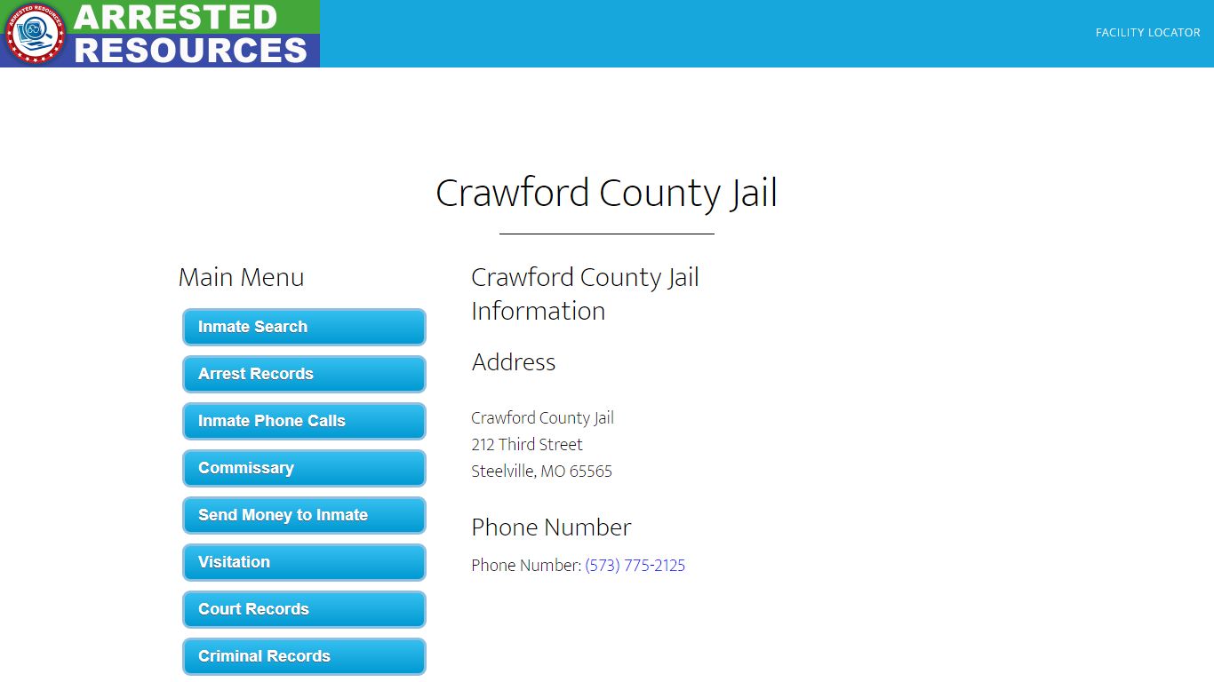 Crawford County Jail - Inmate Search - Steelville, MO - Arrested Resources